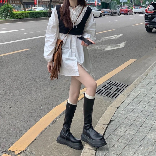 Naiste vabaaja saapad kõrge tallaga tavaline mudel