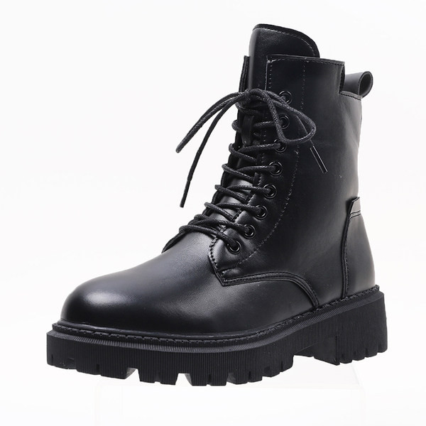 Cizme de dama cu talpa aspra - culoare neagra