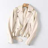 Μοντέρνο έκο δερμάτινο μπουφάν με φερμουάρ και ασύμμετρη στερέωση