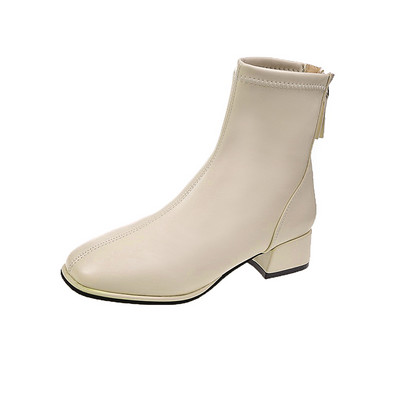 Eko bőrből készült alkalmi női csizma cipzárral