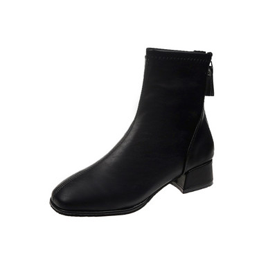 Eko bőrből készült alkalmi női csizma cipzárral