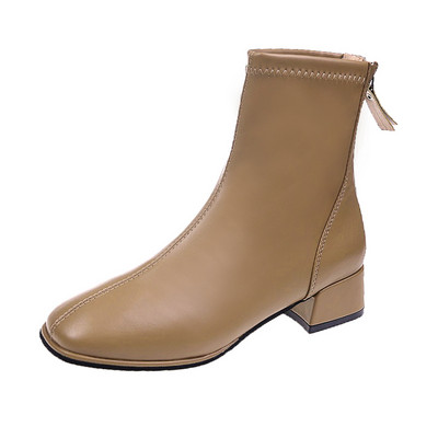 Eko bőrből készült alkalmi női csizma cipzárral