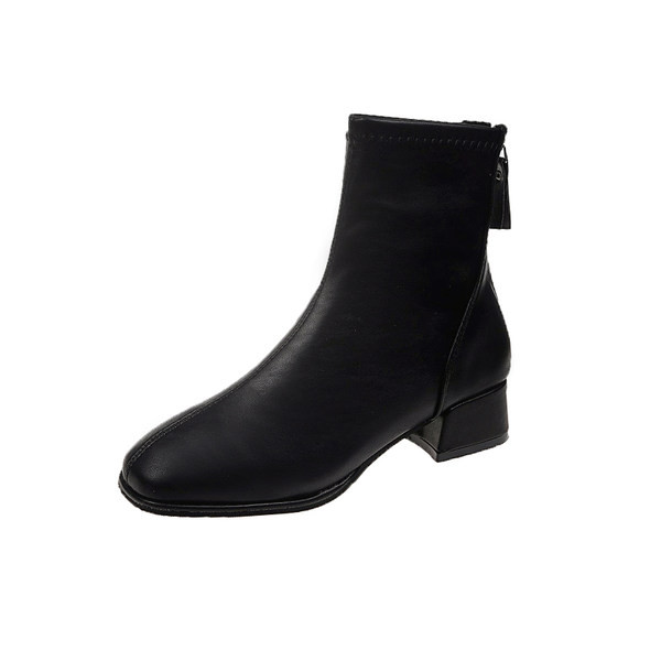 Cizme moderne de dama din piele ecologica cu fermoar