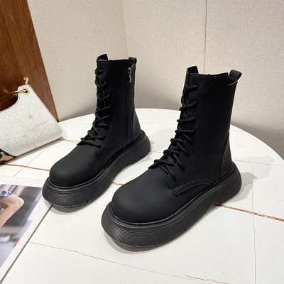 Öko-nahast naiste saapad paelte ja lukuga