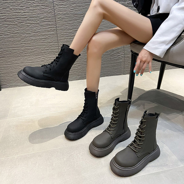 Öko-nahast naiste saapad paelte ja lukuga