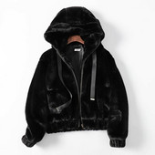 Lühike lukuga ja kapuutsiga sulejope