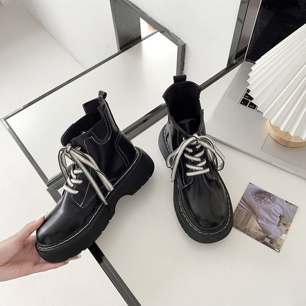 Cizme casual cu fermoar si sireturi pentru femei