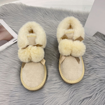 Γυναικείες μπότες με ζεστή φόδρα και επίπεδη σόλα