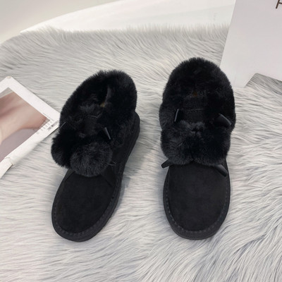 Γυναικείες μπότες με ζεστή φόδρα και επίπεδη σόλα