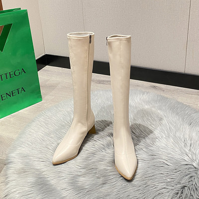 Κομψές γυναικείες μπότες μυτερό μοντέλο με τακούνι