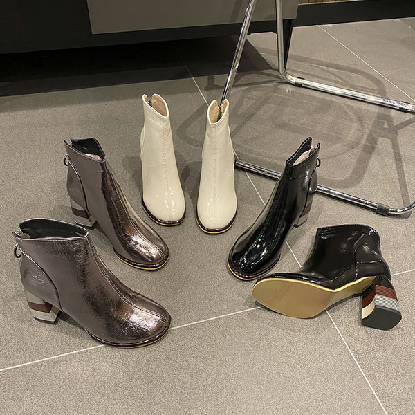 Stiilsed paksu kontsa ja lukuga naiste saapad