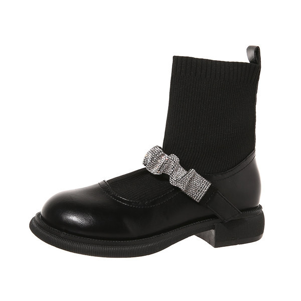 Elegantne ženske čizme s ukrasnim kamenčićima