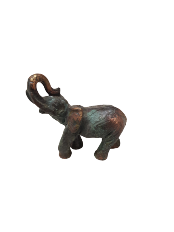 Статуетка Слон,бронзово със зелена/черна оксидация,5 см
