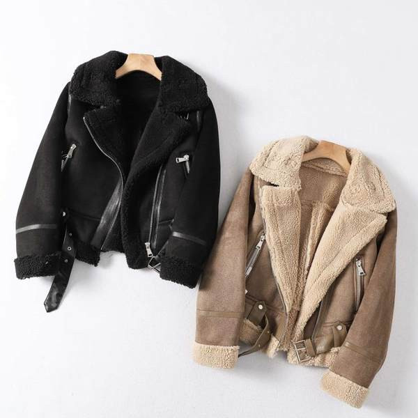 Öko bőrből készült őszi kabát pehelytal