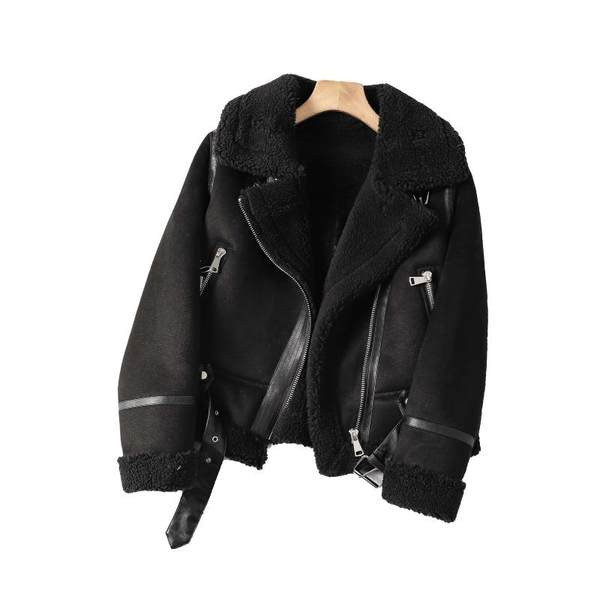 Öko bőrből készült őszi kabát pehelytal