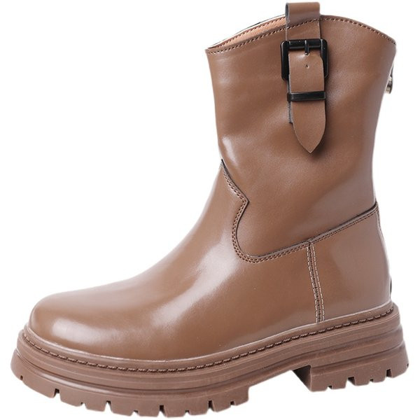 Alkalmi női műbőr csizma cipzárral