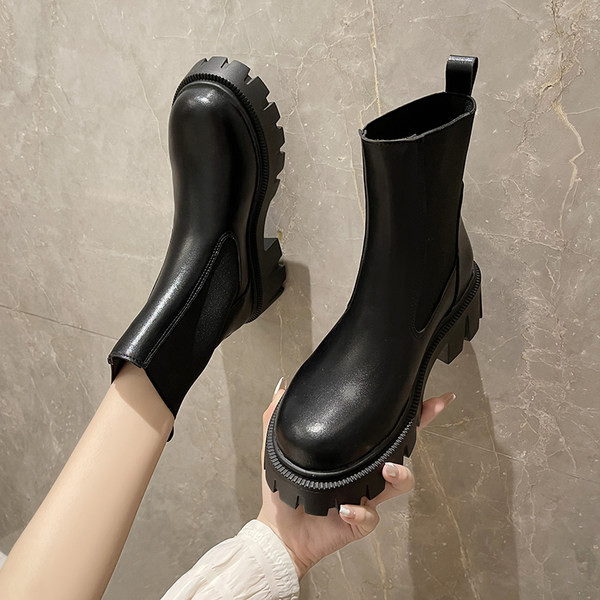 Cizme de dama moderne model uni in doua culori