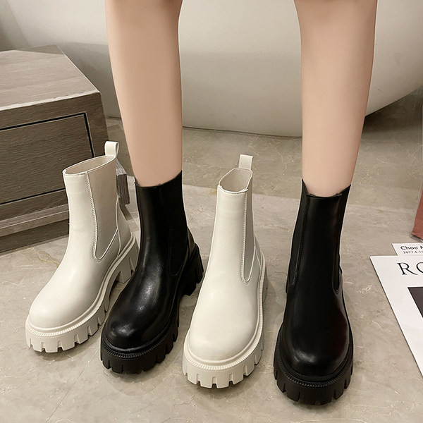 Cizme de dama moderne model uni in doua culori