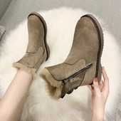 Női csizma meleg béléssel és cipzárral