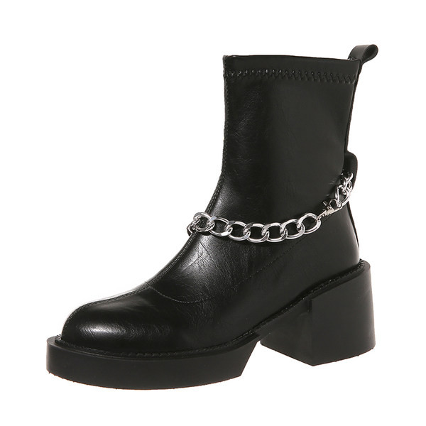 Női bőr magasítás fém lánccal