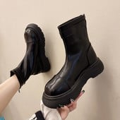 Cizme de dama din piele cu fermoar