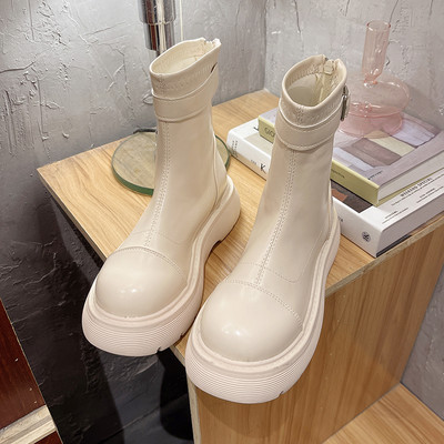 Cizme de dama din piele cu fermoar