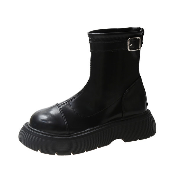 Cizme de dama din piele cu fermoar