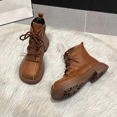 Ženske zimske čizme sa vezicama i patentnim zatvaračem