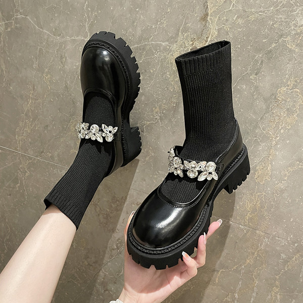 Casual čizme od eko kože sa kamenčićima