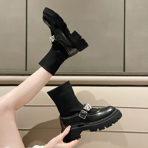 Casual čizme od eko kože sa kamenčićima