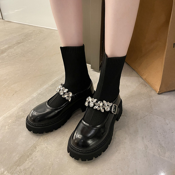 Casual čizme od eko kože sa kamenčićima