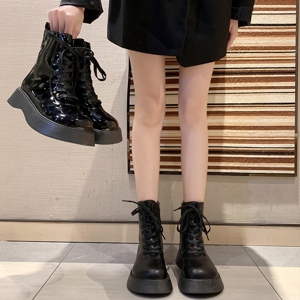 Cizme casual barbatesti cu sireturi din imitatie de piele