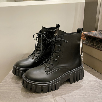 Ženske casual čizme s vezicama i patentnim zatvaračem