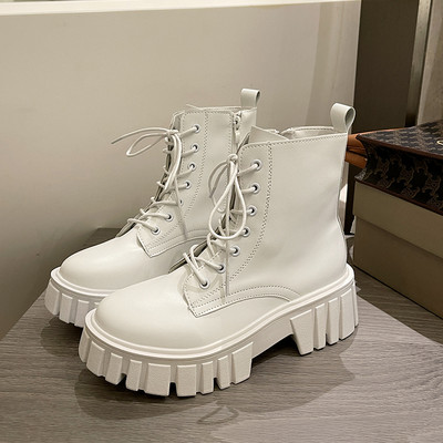 Ženske casual čizme s vezicama i patentnim zatvaračem