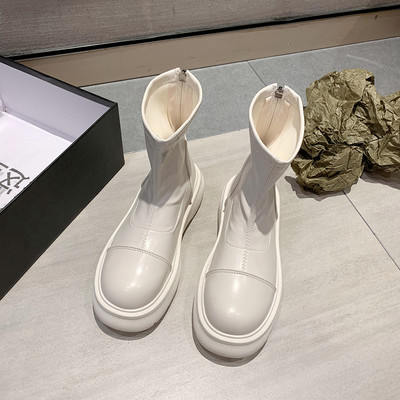 Naiste vabaaja saapad kunstnahast paksu tallaga