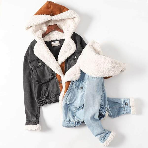 Jesensko-zimska traper jakna s toplom postavom