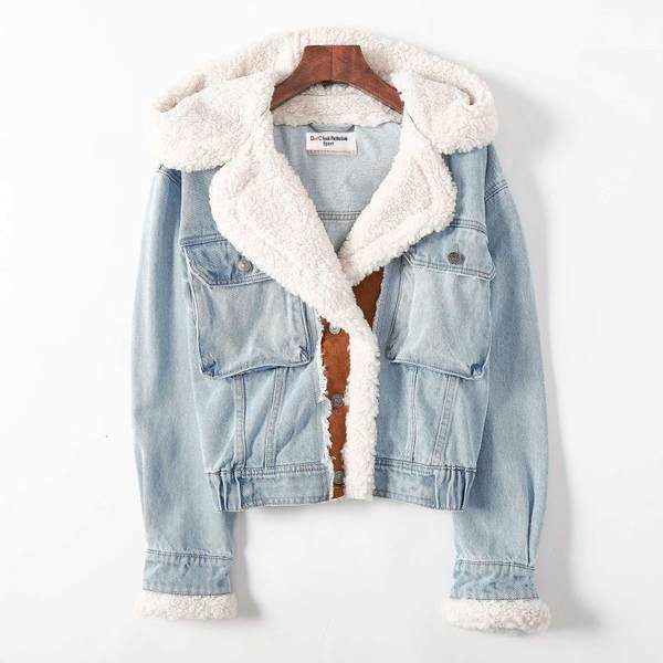 Jesensko-zimska traper jakna s toplom postavom