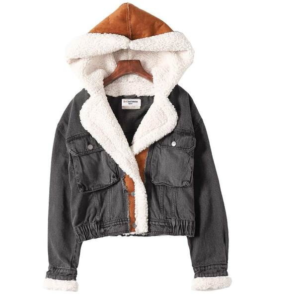 Jesensko-zimska traper jakna s toplom postavom