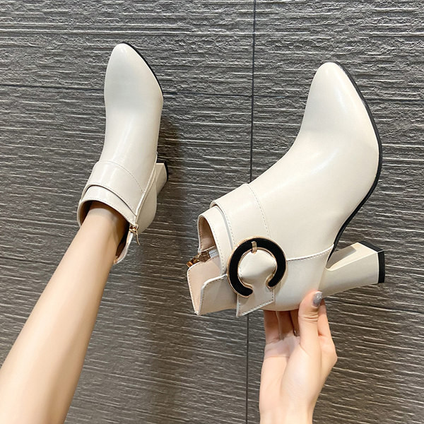 Praegused pandla ja kontsaga ökonahast saapad naistele