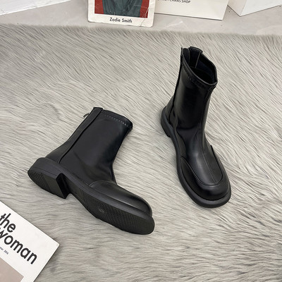 Ležerne ženske okrugle čizme od eko kože