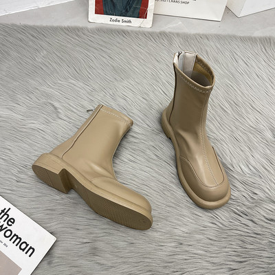 Ležerne ženske okrugle čizme od eko kože