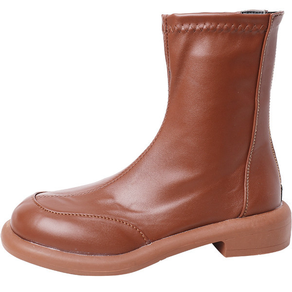 Ležerne ženske okrugle čizme od eko kože