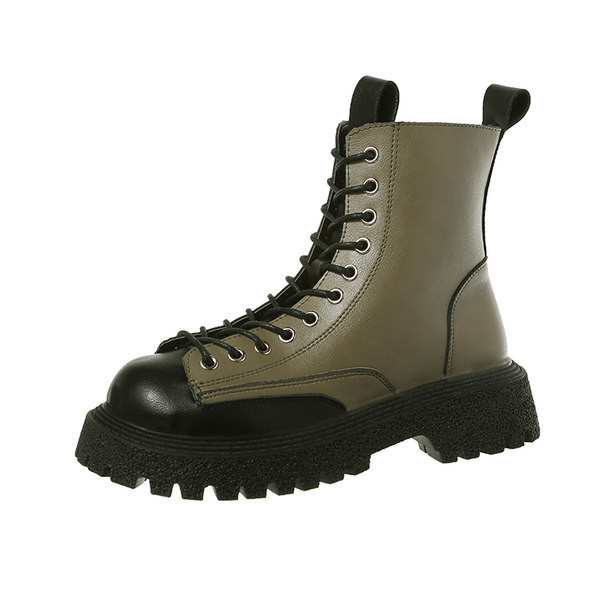 Naiste vabaaja saapad paelte ja tõmblukuga ümara mustriga