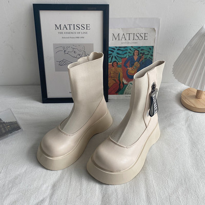 Ženske moderne čizme s patentnim zatvaračem i potplatom 5 cm