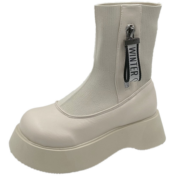 Ženske moderne čizme s patentnim zatvaračem i potplatom 5 cm