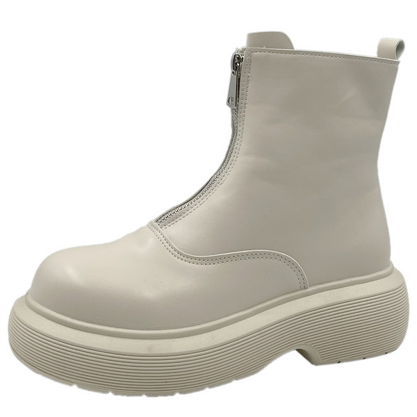 Női bőrcsizma cipzárral