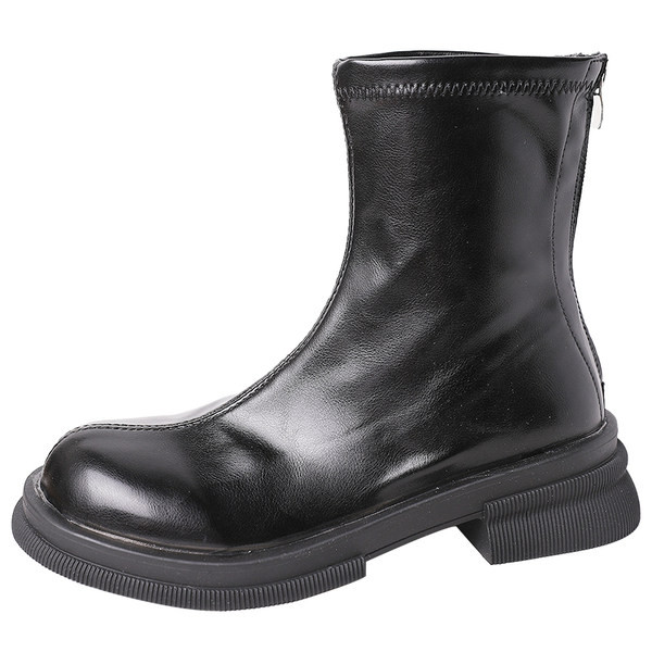 Paprasti moteriški apvalūs dirbtinės odos batai