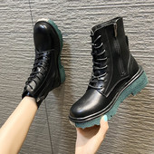 Cizme de iarna din piele cu sireturi