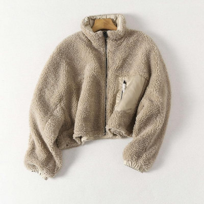 Jachetă modernă, scurtă, cu fermoar