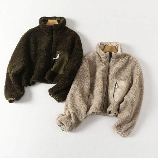 Modern rövid kabát cipzárral